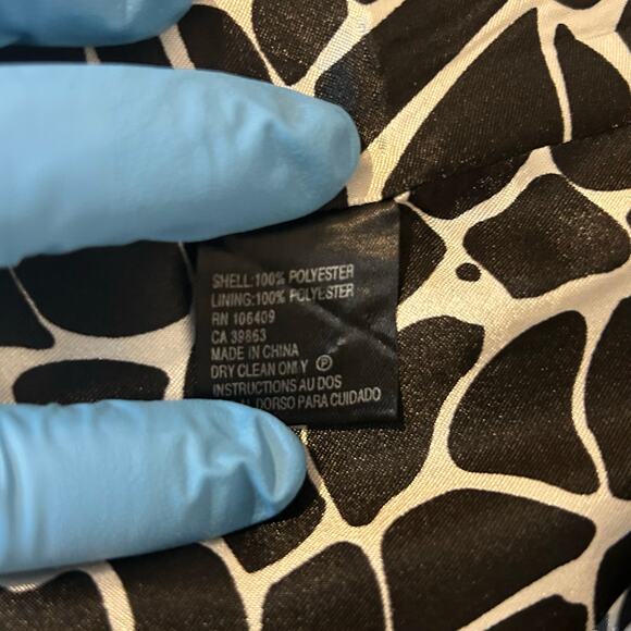 Tahari Arthur S Levine Sz 4 Pleated Collar Cow Print Lined Preppy Work-Core - Picture 7 of 11